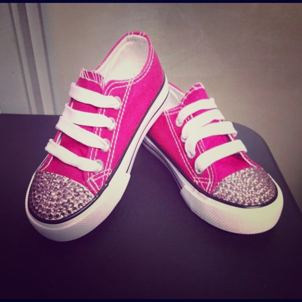 Bedazzled Low Top Hot Pink Shoes for infants
